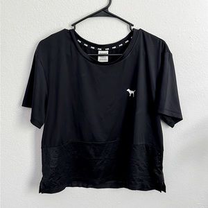 Victoria’s Secret PINK Black Jersey Hem Workout Top